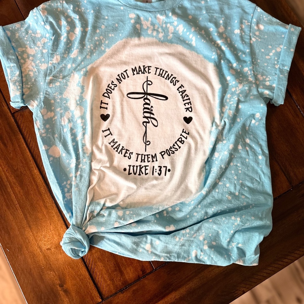 Faith blue tye dye shirt